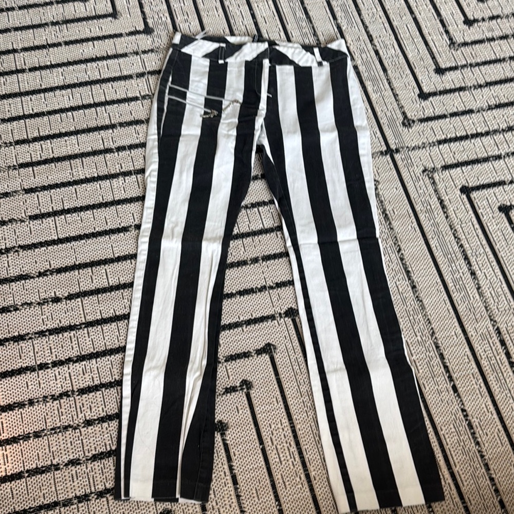 Black and White Striped Pants